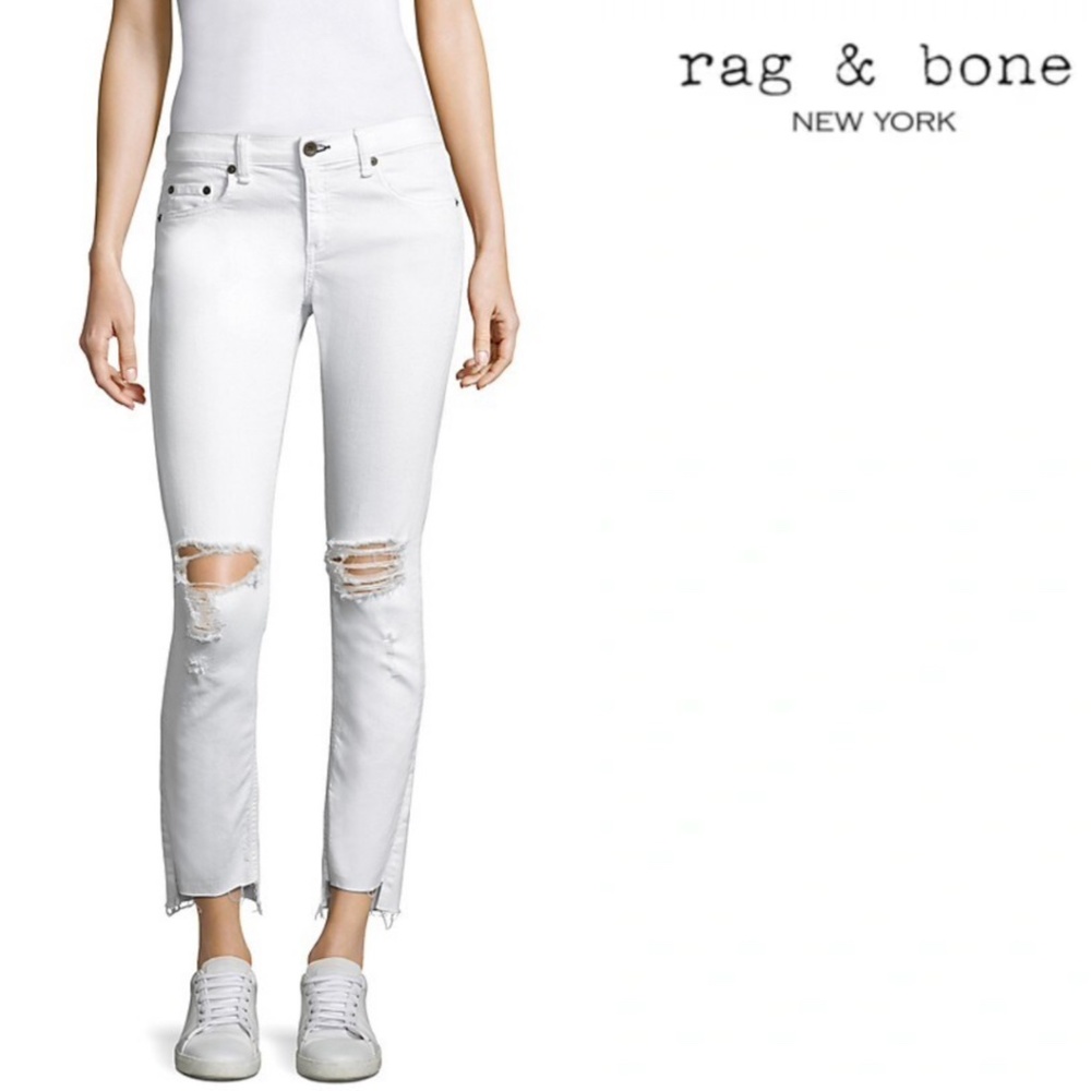 Rag and Bone Dre Step Hem Distressed Capri Jeans